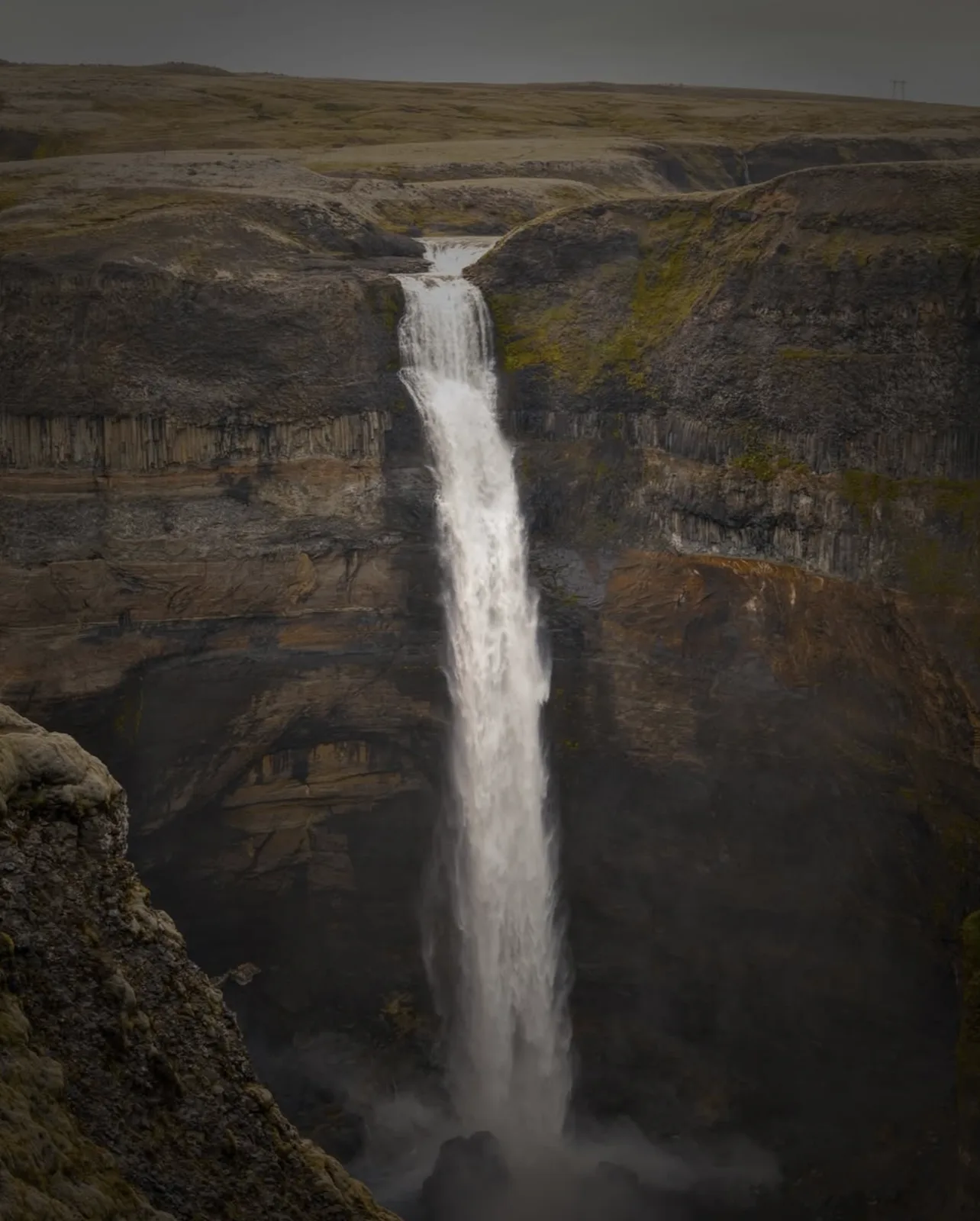 A waterfall dropping into a gorge